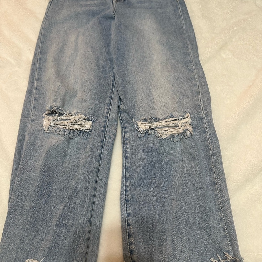 Buckle Light Blue Distressed Boyfriend Jeans